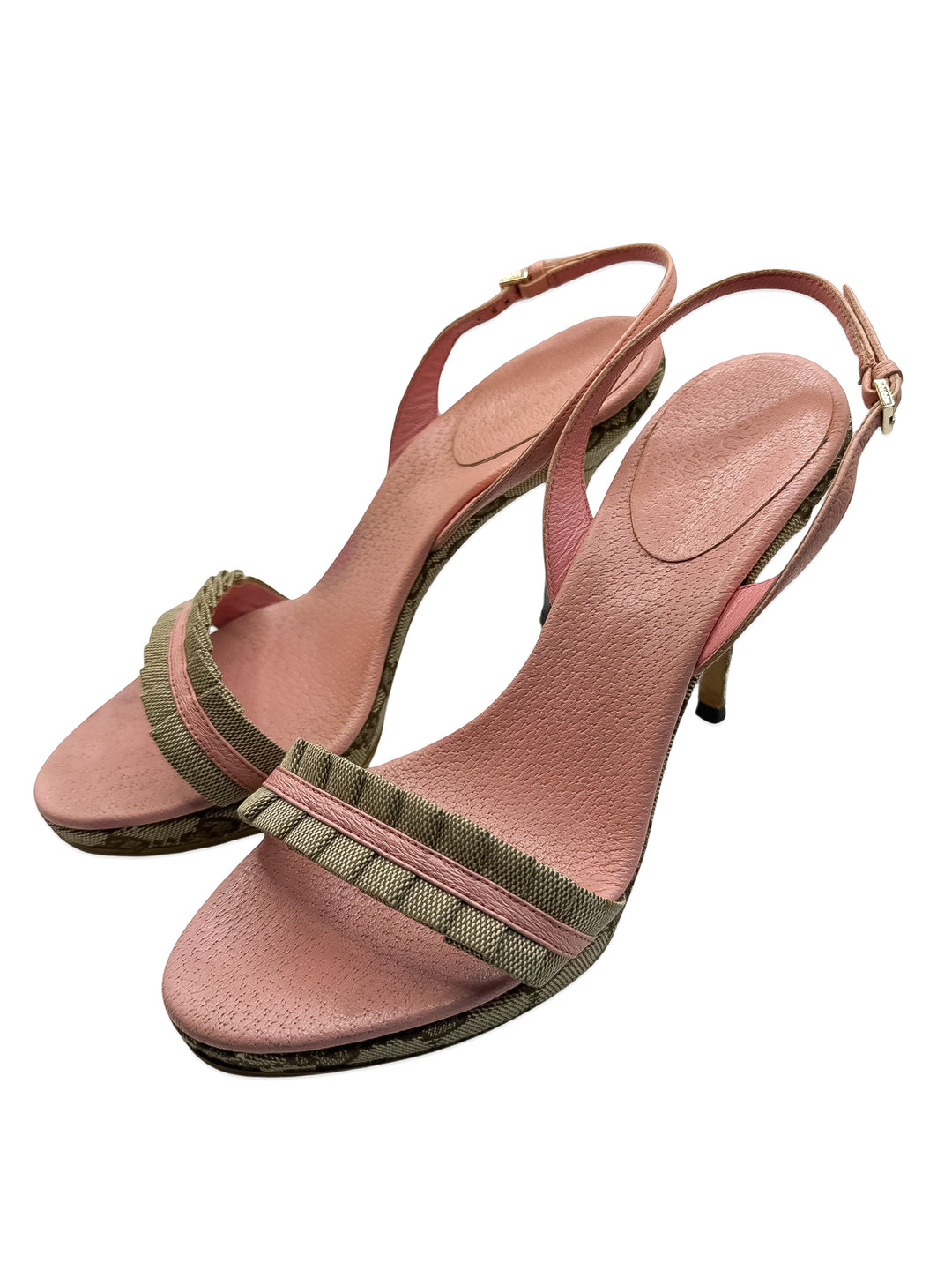Pink Gucci monogram heels size 37