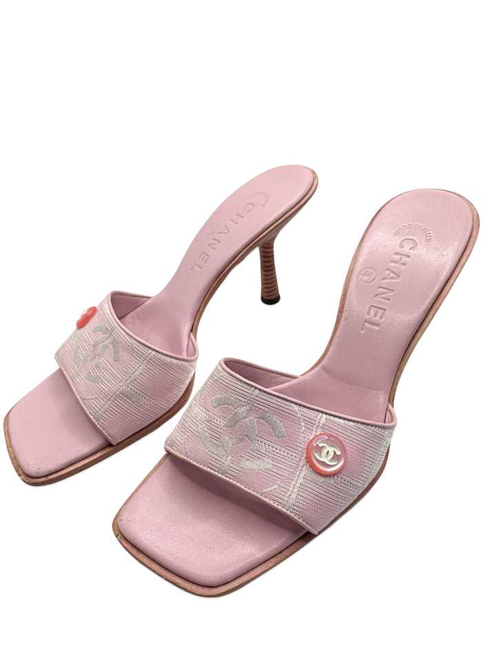 chanel pink mules size 37