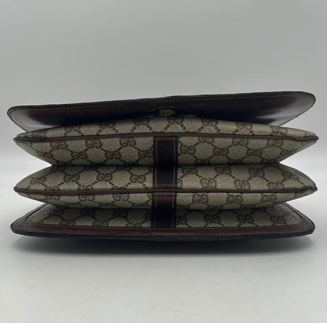 Vintage Gucci Brown Leather Shoulder Bag - Gucci